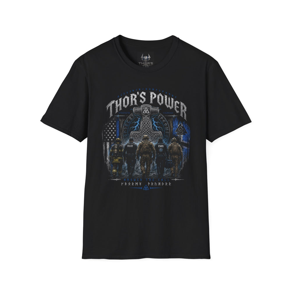 Thor's Power T-Shirt — Viking Mjolnir Norse Rune Graphic Tee
