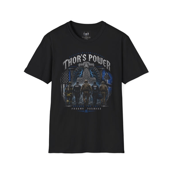 Thor's Power T-Shirt — Viking Mjolnir Norse Rune Graphic Tee