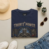 Thor's Power Graphic T-Shirt — Norse Viking Helmet Lightning Design