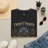 Thor's Power Graphic T-Shirt — Norse Viking Helmet Lightning Design
