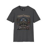 Thor's Power Graphic T-Shirt — Norse Viking Helmet Lightning Design