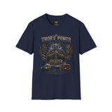 Thor's Power Graphic T-Shirt — Norse Viking Helmet Lightning Design