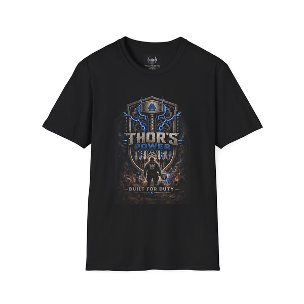 Thor's Power Graphic T-Shirt — Lightning Hammer Norse Myth Tee