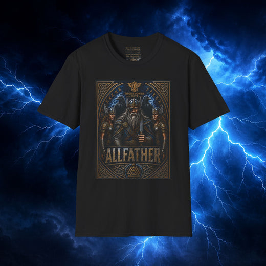 Allfather Viking T-Shirt — Norse Odin Shieldmaiden Mythic Tee