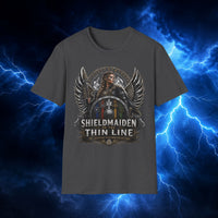 Shieldmaiden of the Thin Line T-Shirt — The Valkyrie Warrior Collection - Thor's Power Shop