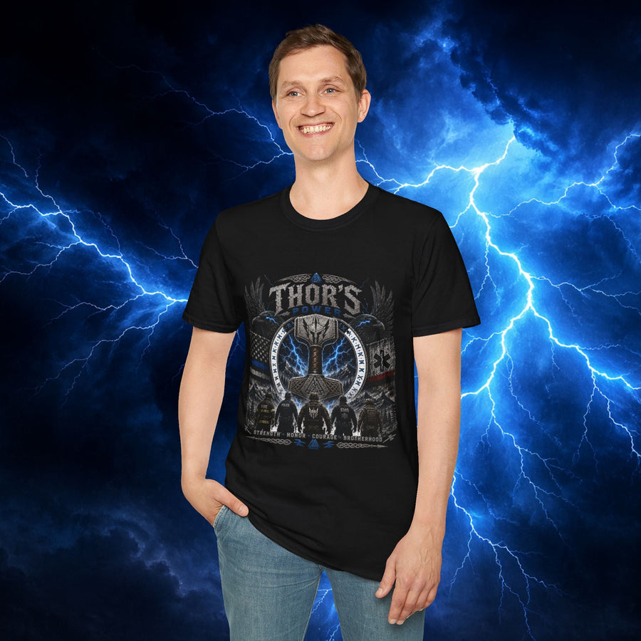 Thor’s Power Strength Honor Courage Tee – First Responder & Military Inspired