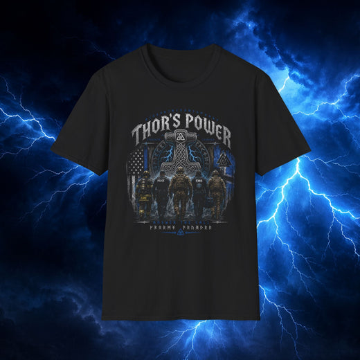 Thor's Power T-Shirt — Viking Mjolnir Norse Rune Graphic Tee